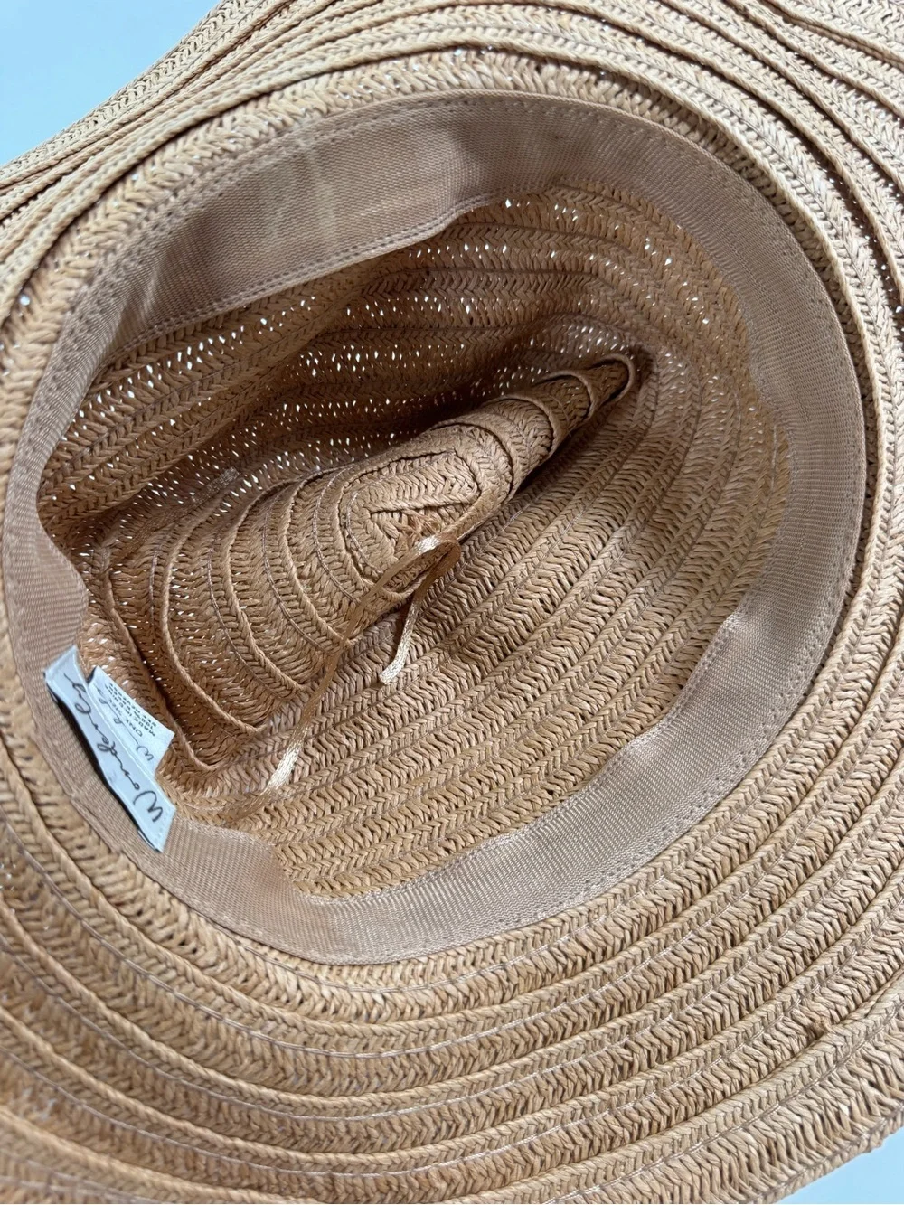 NWT Wonderly Straw Fedora Floppy Sun Hat Natural One Size